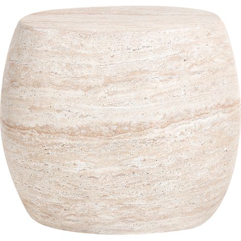 Mesa auxiliar tablero de MDF chapado base con aspecto de piedra diseño moderno beige Ricadi