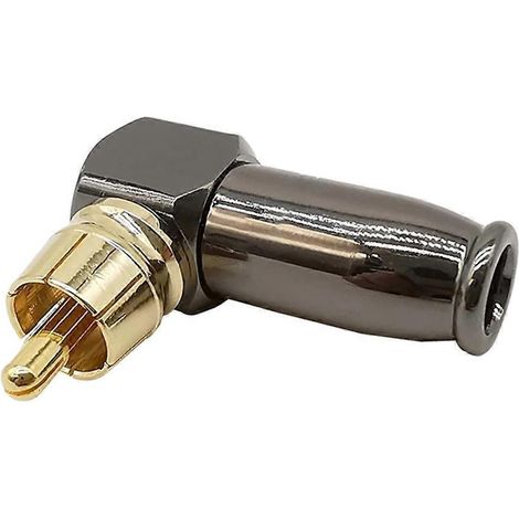 Connecteur RCA Mâle Doré à Souder pour Audio et Vidéo, Angle Droit (1/5)
