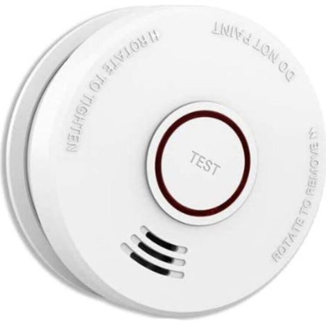 1 paquet détecteur de fumée alarme incendie 9V capteur photoélectrique alimenté par batterie détecteur de fumée facile à installer avec avertissement sonore léger (1/4)