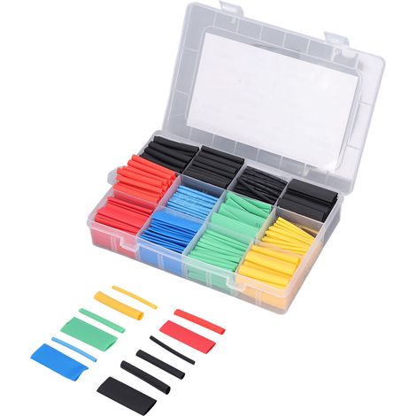 Kit 530 PCS Gainage Thermorétractable Multis Tailles Manchon Isolant Électrique pour Fils Assortiment (1/5)