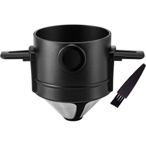 Goutteur de Filtre à Café en Acier Inoxydable Réutilisable Sans Papier pour La Préparation Manuelle du Café Permanent Portable Haute Précision en Acier Inoxydable 304 en Café Dripper Filtre à Thé (1/4)