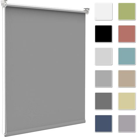 Store Enrouleur Occultant Gris Clair 50x200cm - Isolant Thermique et Protecteur de Vie Privée pour Fenêtres et Portes