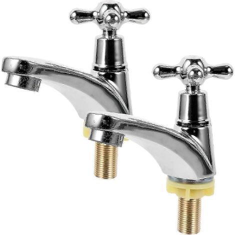 Paire de robinets de lavabo modernes à poignée unique (modèles eau froide et eau chaude) (1/4)