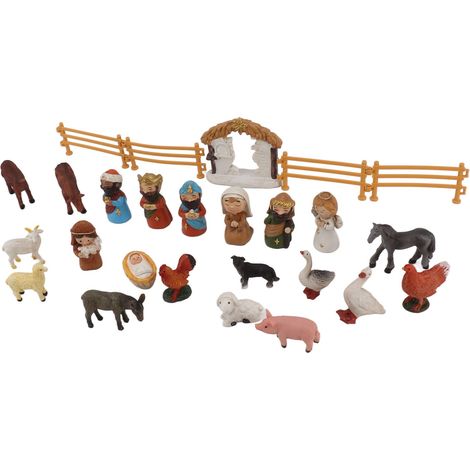 GARRYFIZH Calendrier de l'Avent 2023 pour enfants garons filles, scène de la Nativité en résine, calendrier de l'Avent de Nol, jouets de compte à rebours pour cadeaux de Nol