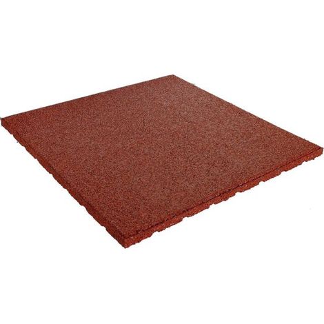 Dalles en caoutchouc 20 mm - 0,75 m² (3 dalles de 50 x 50 cm) - Rouge (1/2)