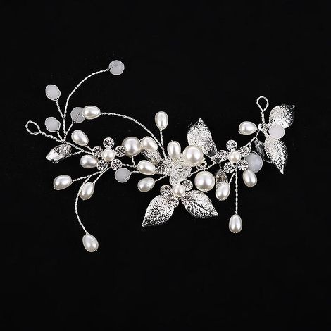 argent-vigne Cheveux Mariage Fleur Accessoire Cheveux Mariage Accessoire Cheveux Femme Mariage Pour Femmes Et Filles (1/4)