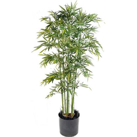 Bambou Artificiel cannes moyennes Vertes en pot feuillage tissu H 210 cm D 100 cm Vert - dimhaut: H 210 cm - couleur: Vert