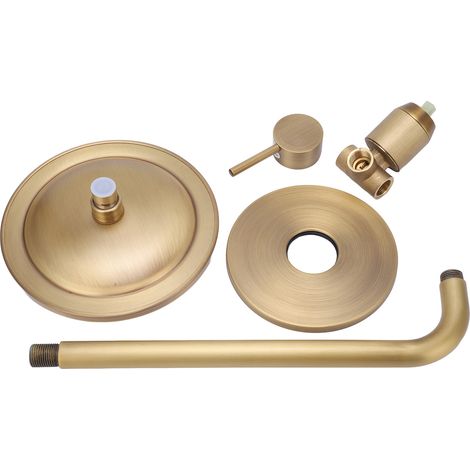 Korrosionsbeständiges Messing-Wasserfall-Duschset im Retro-Stil mit Warm-/Kaltwasser-Mischsystem und Regenduscheffekt für das Badezimmer (1/5)