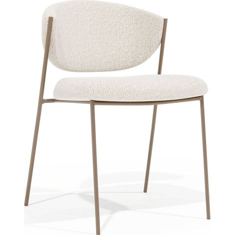 Dining chair - Upholstered in Bouclé Fabric - Seda White (1/5)