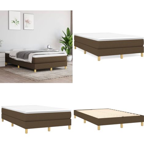 Boxspringbett mit Matratze Dunkelbraun 120x200 cm Stoff - Boxspringbett - Doppelbett - Bettenrahmen - Matratze - Matratzenauflage - Home & Living