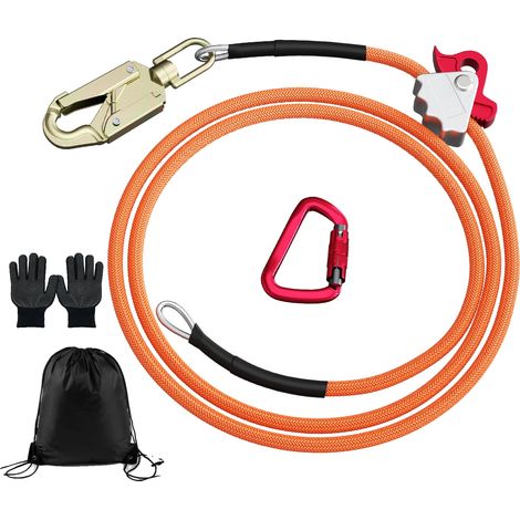 Kit de línea de seguridad, núcleo de cuerda de acero, cordón ajustable, 12 mm x 3 m (1/2)