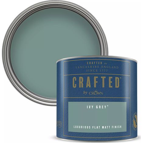 Crown Crafted Luxurious Flat Matt Emulsion 125ml - Ivy Grey (1/3)