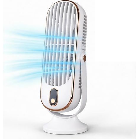 Turm-Tischventilator – Weiß – 5 Geschwindigkeitsstufen – Extrem leise (22 dB) – USB-Anschluss – Turbo-Luftstrom – Abnehmbare Flügel – Tragbar – Geeignet für Büro, Schlafzimmer und Außenbereich (1/5)