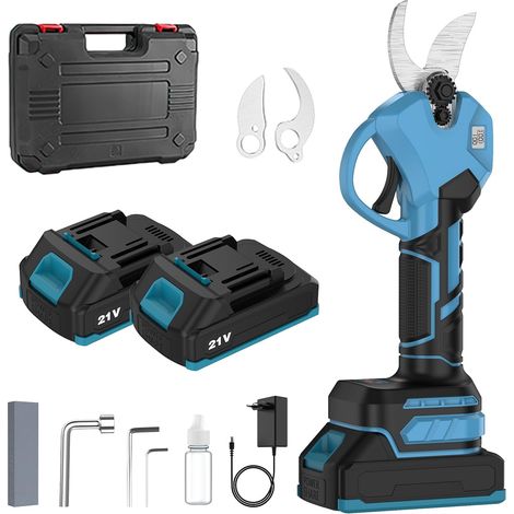 Sécateur Électrique Sans Fil 40 mm, Secateur Electrique avec Batterie 3000mAh, Lames Sharp SK5, Moteur Sans Balais, Écran LED, Sécateur sur Batterie pour Vigne, Olivier, Arbre Fruitier, Jardinage (1/5)