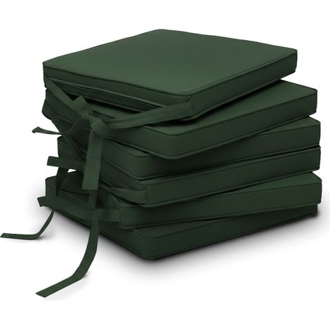 Lot de 6 coussins de chaise Loft SK vert foncé, 45x40x5cm