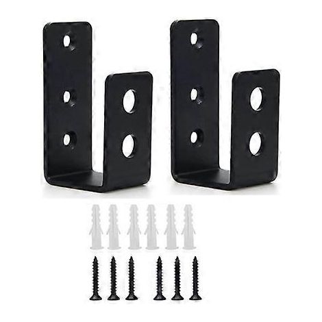 Lot de 2 supports de porte robustes en acier pour porte 2x4, barre de sécurité en forme de U (1/5)