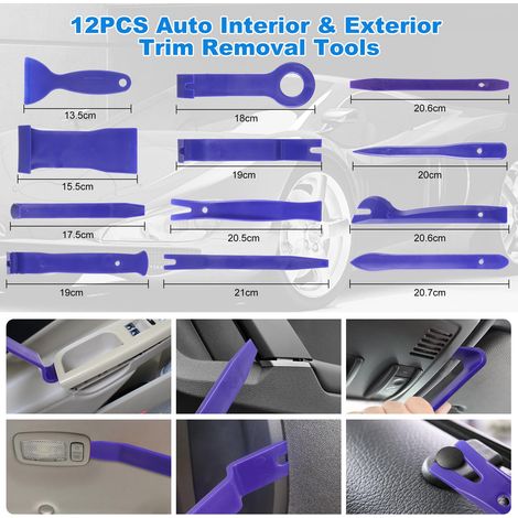 Kit di strumenti per la rimozione delle finiture da 342 pezzi, strumenti per l'installazione delle finiture interne con clip in plastica per rivetti per pannello portiera auto cruscotto (1/4)