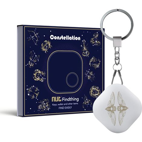 Portafoglio con portachiavi e localizzatore di oggetti Bluetooth, bianco (1/3)