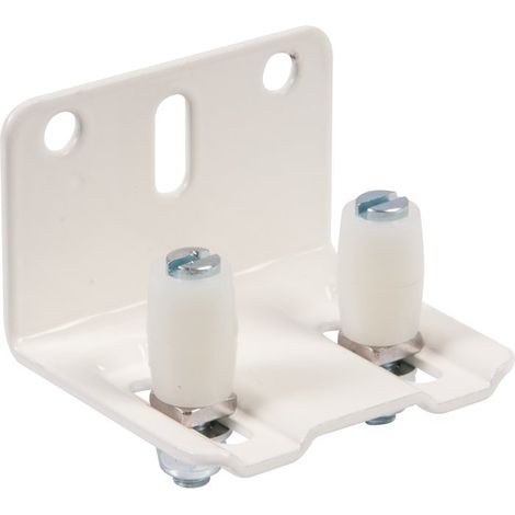 Mantion – Guide réglable à 2 olives nylon sur platine acier zingué pour rail de porte coulissante – Longueur 1125mm – Charge maximale 40kg – 1128A