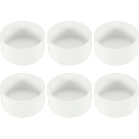 Bouchon d'Extrémité de Tuyau en PVC de 3-1/2", Lot de 6 Embouts de Tuyau pour Meubles, Adaptateurs de Prise de Raccord de Tuyau pour Construire des Meubles en PVC, Blanc (1/5)
