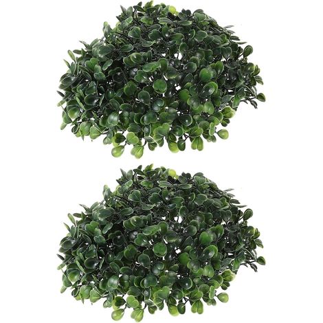 Lot de 2 Boules Décoratives de Gazon Artificiel 18 CM Sphères Végétales Synthétiques Suspendues pour Décoration Intérieure Jardin Boutique Maison Plantes Artificielles (1/5)