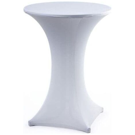 Table à Cocktails Couvre-Table Ronde à Quatre Voies 60×110CM Blanc (1/2)