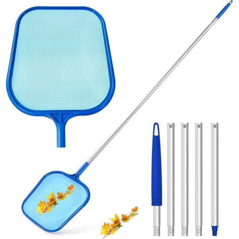 Filet de piscine avec manche télescopique, amovible, filet à mailles fines, épuisette pour piscine, étang, – robuste un nettoyage efficace (152 cm) - 152cm (1/5)