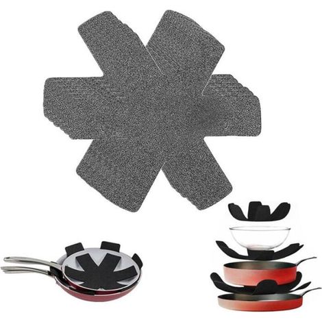 Lot de 6 protège-casseroles anti-rayures, résistant à la chaleur, lavable en machine, en feutre (1/5)