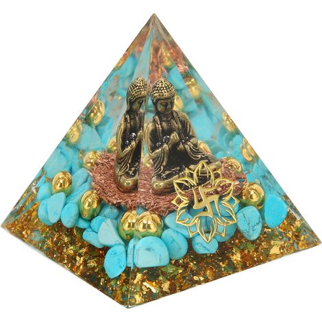Pyramide de Cristal Bouddha - Pierre de Puissance pour Méditation et Yoga, Décoration Ésotérique Élégante (1/5)