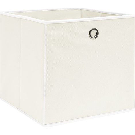 Boîtes de rangement 10 pcs Blanc 32x32x32 cm Tissu