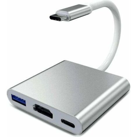 Adaptateur USB C vers HDMI, convertisseur vidéo Type C vers HDMI 4K, adaptateur USB-C vers HDMI avec port USB 3.0/port de charge USB C, adaptateur HDMI Mac, adaptateur multiport AV numérique USB C, ar (1/5)