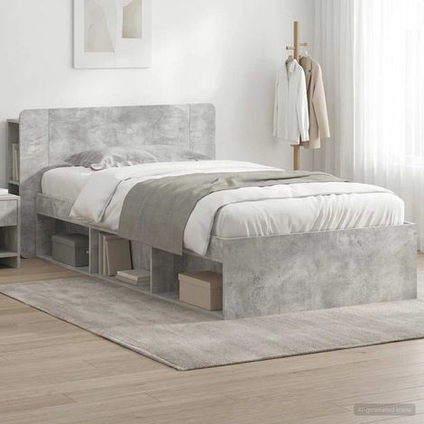 vidaXL Bed Frame with Storage Concrete Grey 100 x 200 cm (1/5)