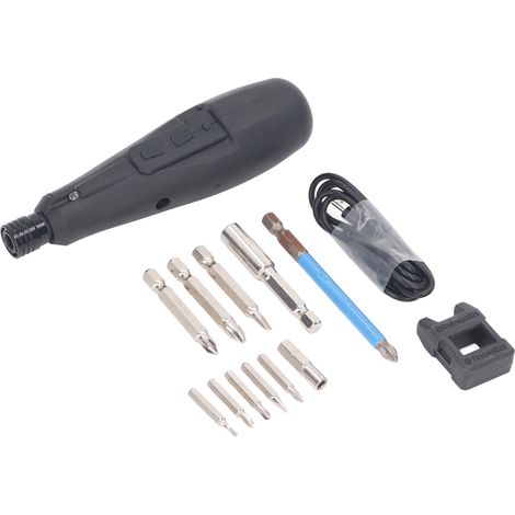 Tournevis électrique sans fil rechargeable USB, kit visseuse à main droite avec lampe LED, outil puissant compact (1/5)