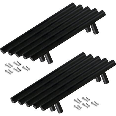 Poignées de cuisine 10 pcs Poignées en acier inoxydable Trou central de 128 mm Poignées de meubles avec vis pour Cuisine Salle de bains Tiroir Meubles Poignées Poignées de porte Placard Tiroir Poignée (1/5)