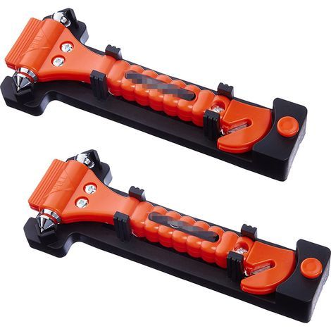 Lot de 2 coupe-ceintures et marteaux brise vitre d'urgence (1/5)