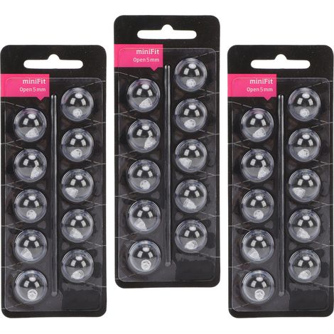 30 dômes de rechange pour aides auditives MiniFit à double ventilation, monocouche, antistatiques, en silicone, PES A02, 5 mm (1/5)