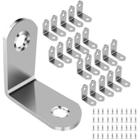 Metal Fixing Bracket Stainless Steel Fixing Bracket for Furniture Repair - Pack of 20 3030mm Fixing Brackets for Fixing and Repairing Furniture, Reinforcing Joints (1/4)