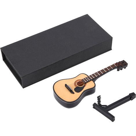 Miniature Guitare en Bois Décorative - Modèle Réduit Artisanal pour Décoration Maison (16 cm) (1/5)