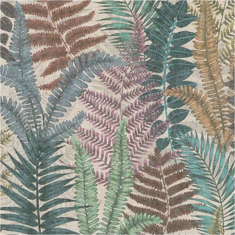 Nature wallpaper wall Profhome 393471 hot embossed non-woven wallpaper slightly textured with floral ornaments matt multicoloured turquoise blue green violet 5,33 m2 (1/5)