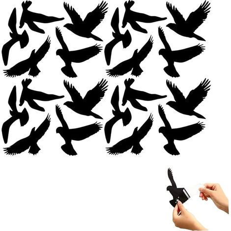 20 Pièces Autocollants de Fenêtre Anti-Collision en Forme d’Oiseau, Stickers Anti Collision Oiseaux, Autocollants pour Fenêtre, Stickers Oiseaux Vitre, Faciles à Appliquer et Réutilisables (1/5)