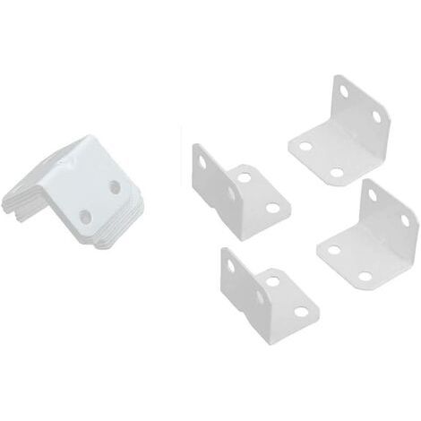 Support D'Angle En Métal - 90 Degres - Pour Porte Fenetre Etagere Meuble - Blanc - Lot De 10 (1/5)