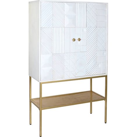 Buffet blanc doré élégant pour intérieur chic - Blanc éclatant et finitions dorées (1/5)