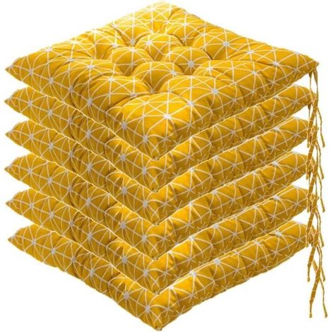 Lot de 6 galettes de Chaise, 40x40 Coussins de Siège Décoration, Coussin de Chaise Coussins de Jardin, Style F (1/4)
