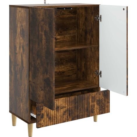 Maison La Vie - Buffet Salon Moderne - Meuble de rangement - Chêne fumé 66 x 34,5 x 95 cm Bois d'ingénierie bu3582