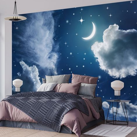 Papier peint panoramique Enfants - Ciel nocturne - 260 cm x 173 cm (1/4)