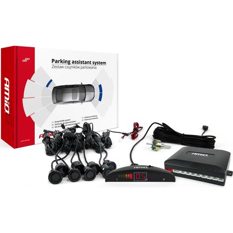 Kit de sensores de estacionamiento traseros LED, 8 sensores, negro "dorado", 18 mm amio-01603 (1/5)