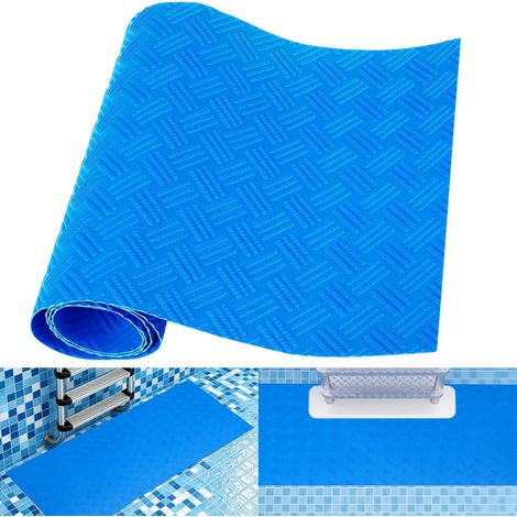 Tapis Échelle Piscine 23 x 90 cm, Tapis d'Échelle de Piscine avec Texture Antidérapante, Tapis Escalier Piscine, Tapis de Protection pour Échelle de Piscine Hors Sol et Creusée, Escaliers, Marches (1/5)