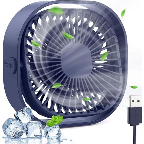 Leiser und leistungsstarker tragbarer USB-Tischventilator für Zuhause, Büro, Bett oder Auto (1/5)