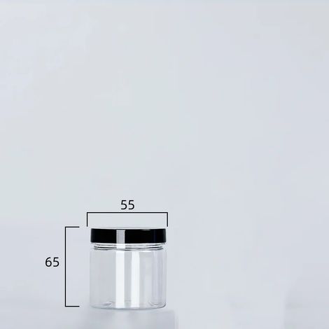(noir - 125 ml) Boîte de conservation transparente avec couvercle, bouteille d'emballage vide en plastique, seau de rangement circulaire, boîte à biscuits, boîte de conservation alimentaire scellée, r (1/5)