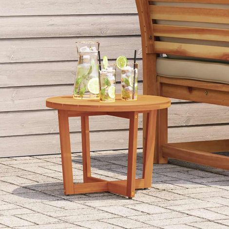 Garten-Beistelltisch Rund Ø55x40 cm Massivholz Akazie